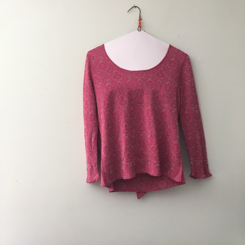 Pink and gold pattern top - Picture 2 of 6